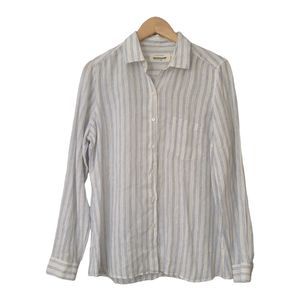 Guideboat Co Shirt Large Striped  Oxfords Classic Linen Button Down Shirt